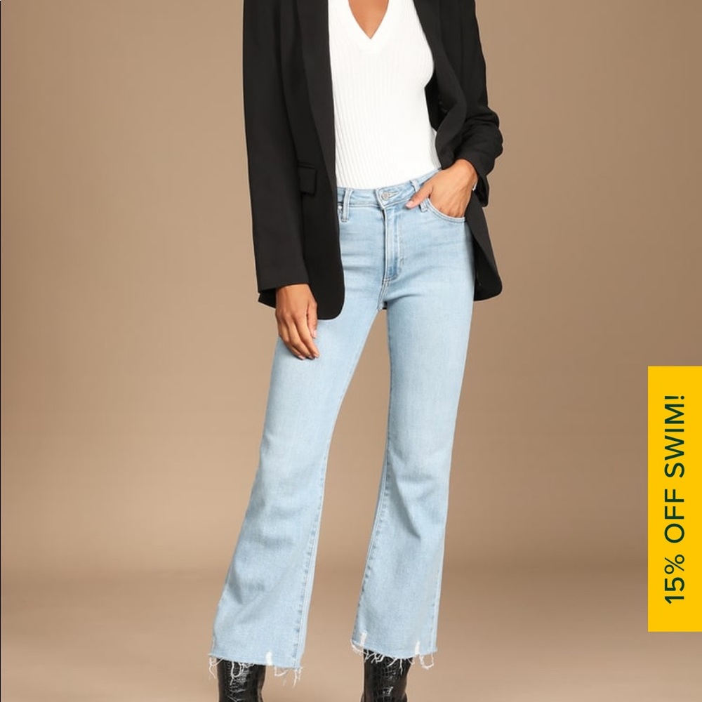 Lulus high rise cropped flare jeans NWOT